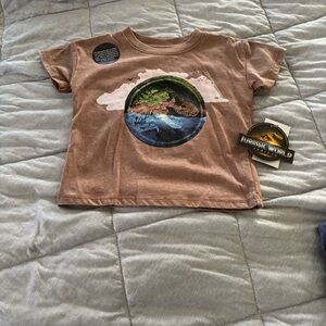 Jurassic World Kids' Brown Graphic Short Sleeve Tee